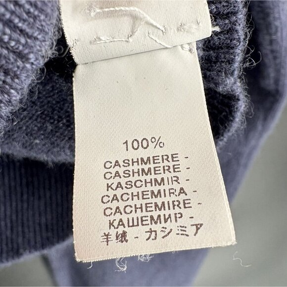 Brunello Cucinelli Women's Cropped 100% Cashmere Sweater M Blue Italy Old Money - Picture 8 of 11